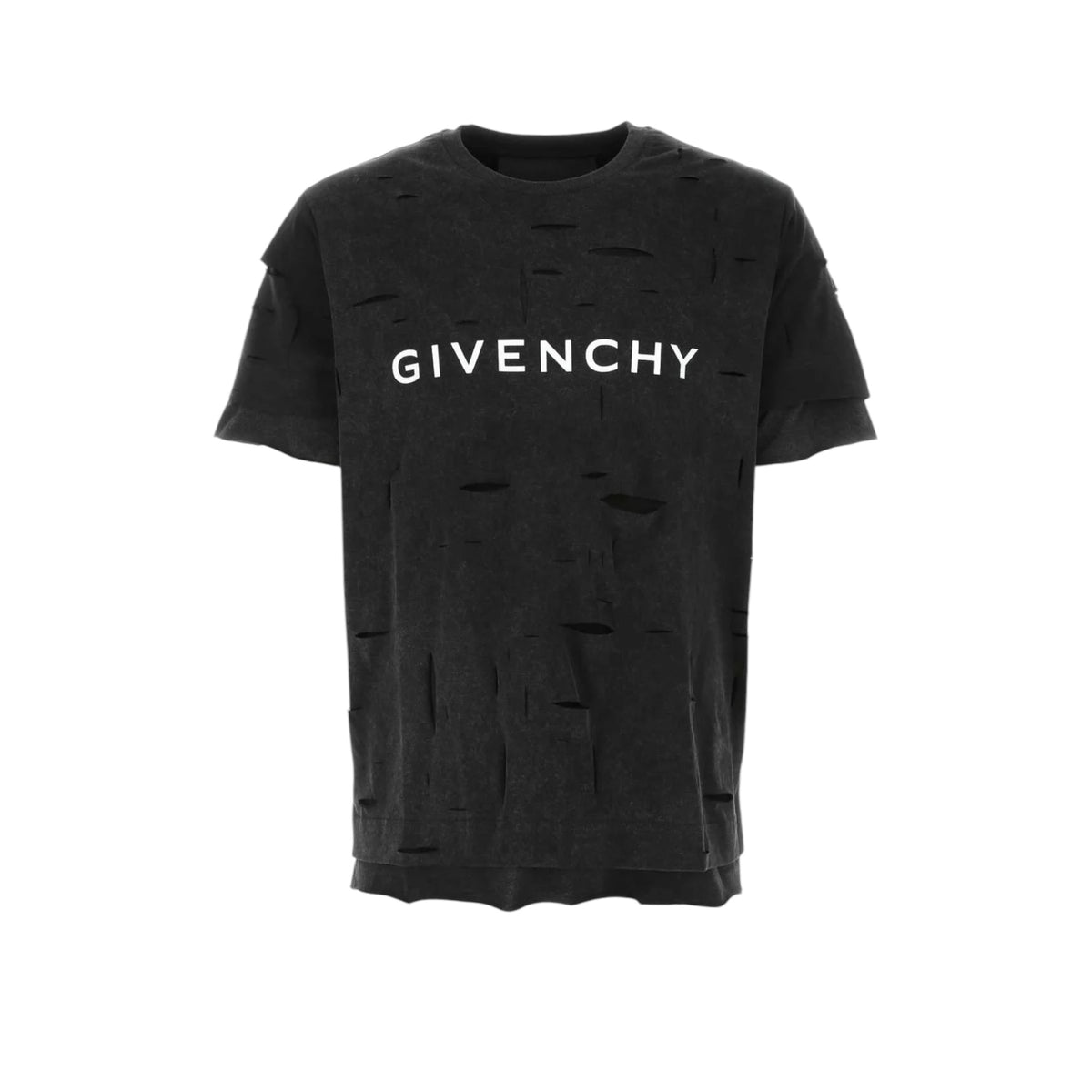 Givenchy Logo Printed Cut-Out Crewneck T-Shirt