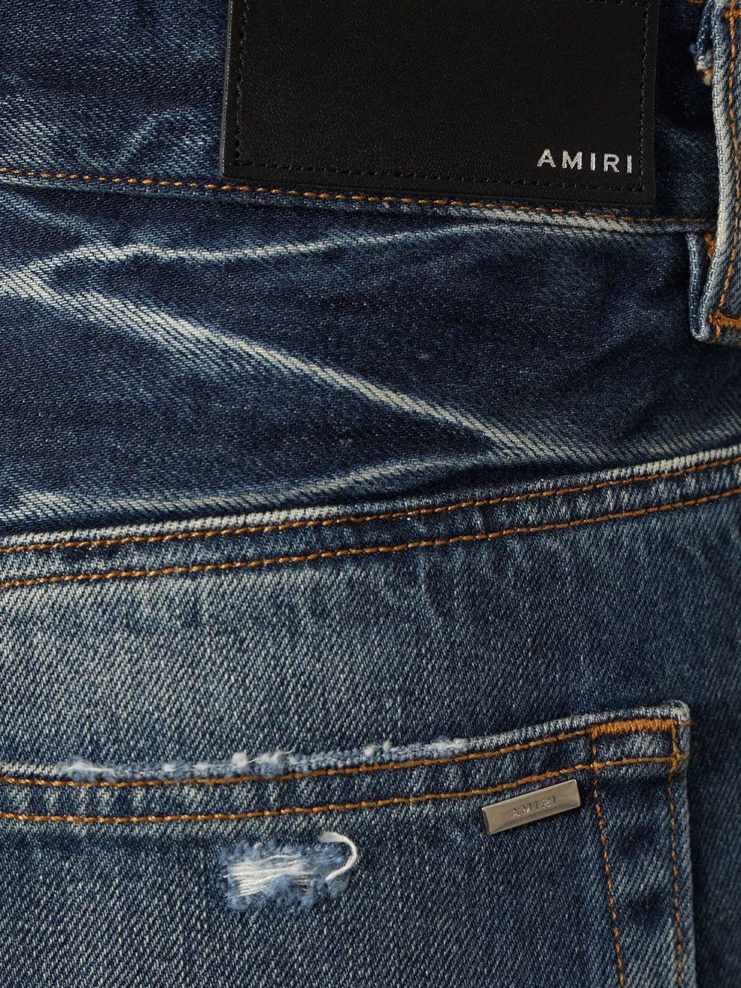 Amiri Mid-Rise Wide-Leg Distressed Jeans