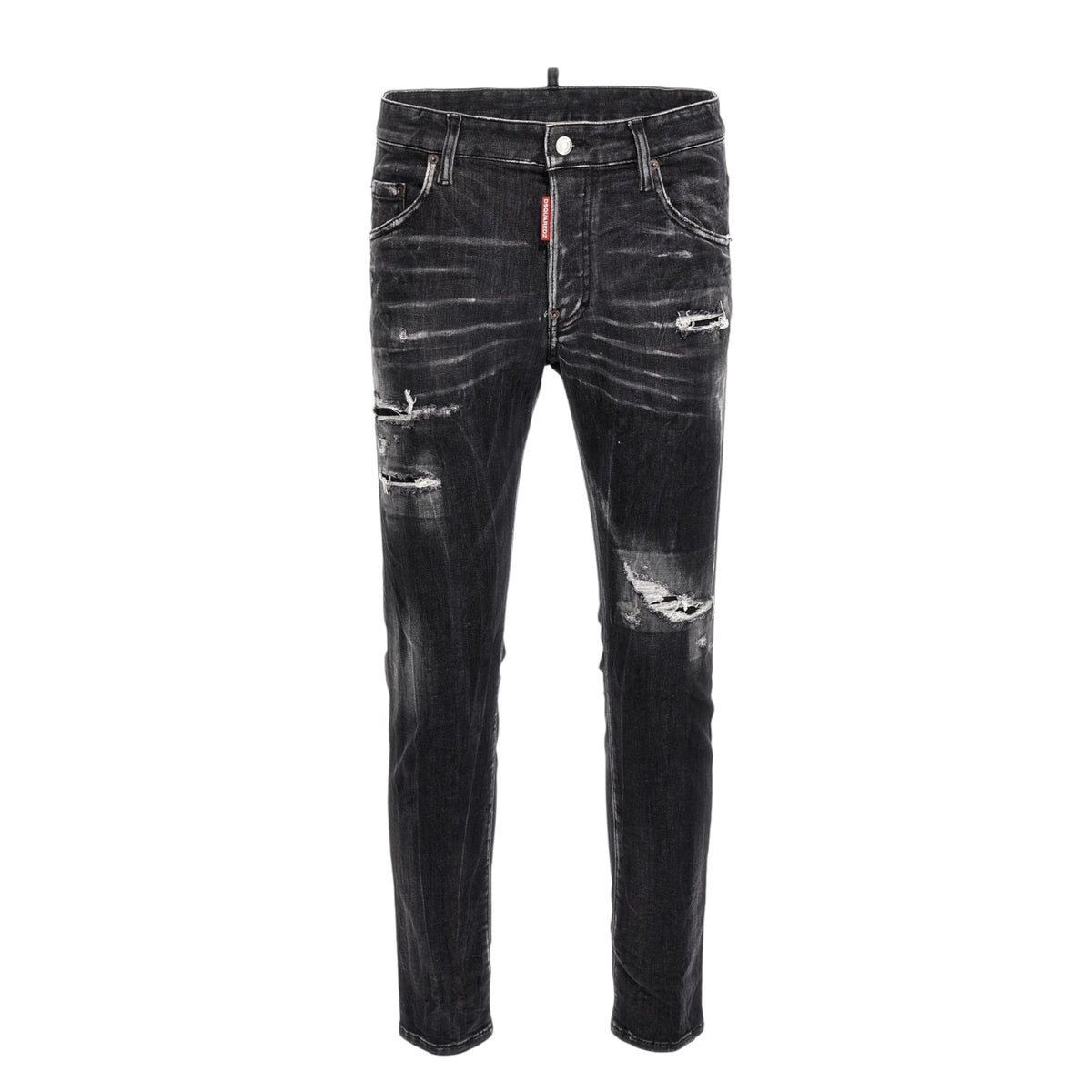 DSquared2 Logo Patch Distressed Skinny Jeans