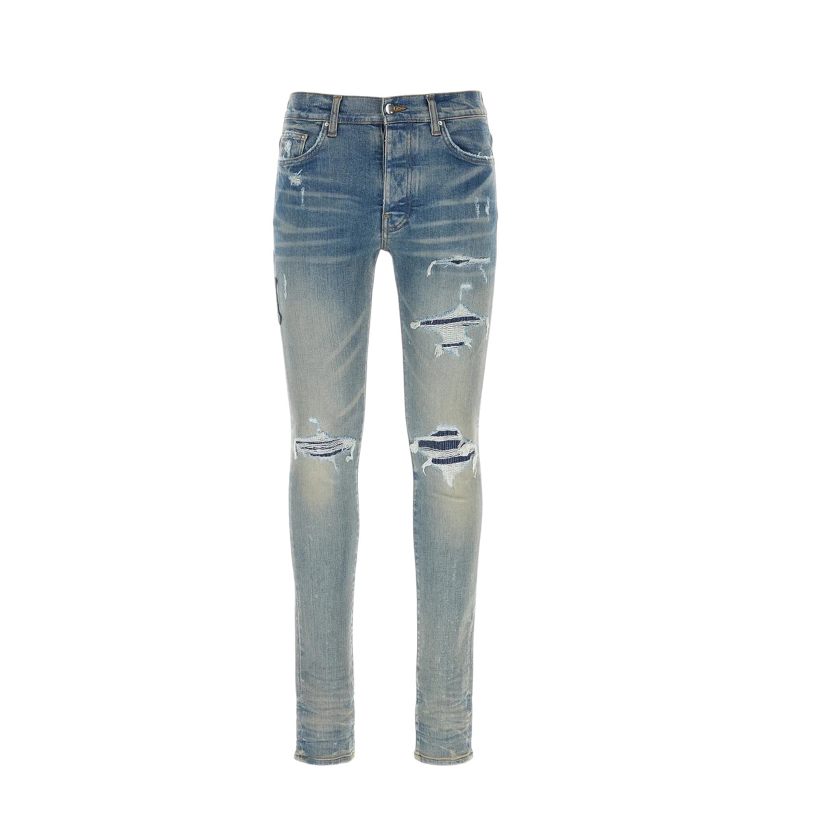 Amiri Faded Effect Distressed Skinny Jeans